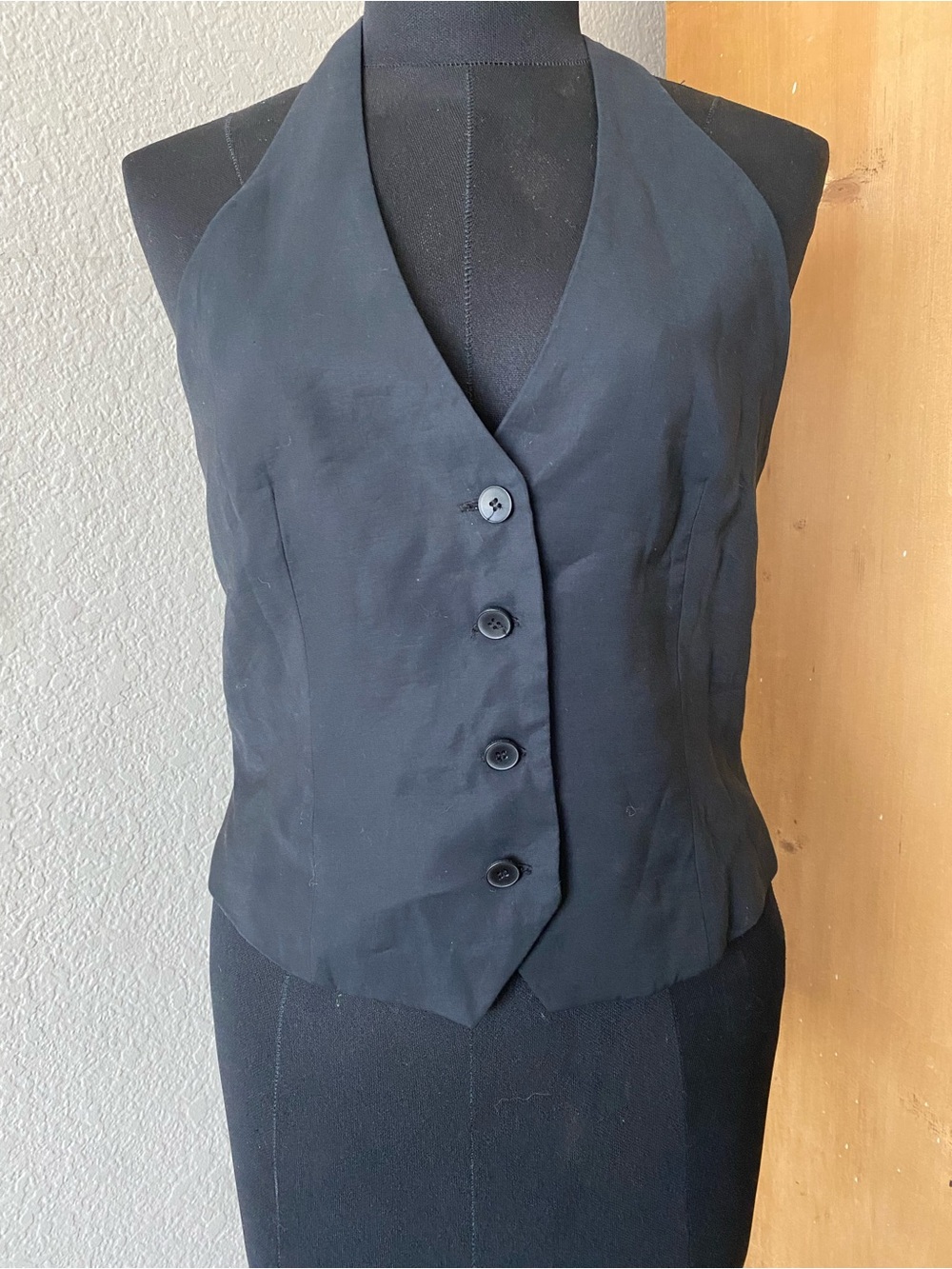 Zara Black Halter Button-Front Bodysuit Vest
